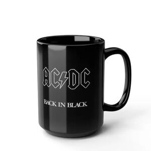 NEW! Official AC⚡️DC Back in Black Coffee Mug Classic Design Rock Band Mug